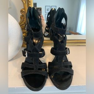 Giuseppe Zanotti Black Suede Caged Heels Size 39